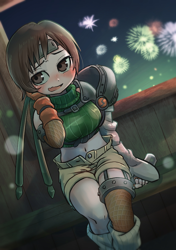 yuffie kisaragi (final fantasy and 1 more) drawn by chamaji