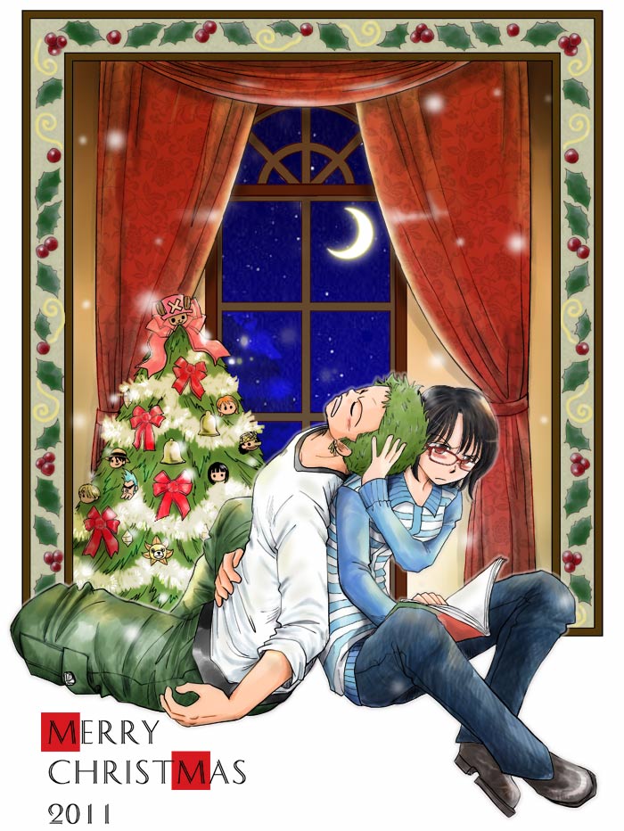 roronoa zoro and tashigi (one piece) drawn by susu_(hariai)