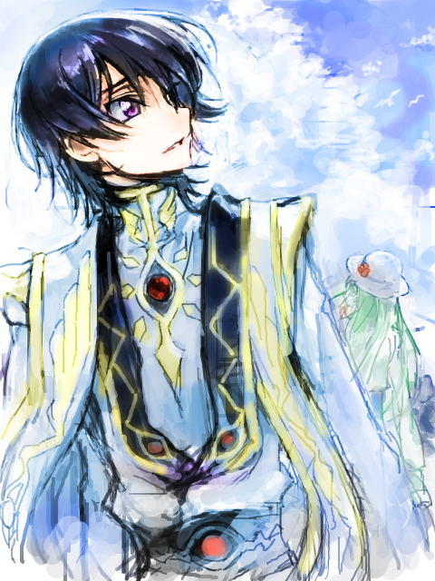 c.c. and lelouch vi britannia (code geass) drawn by c_(rahit)