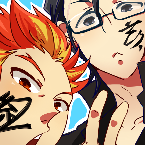 akai suzaku and kurono genbu (idolmaster and 1 more) drawn by handa_(sion621)