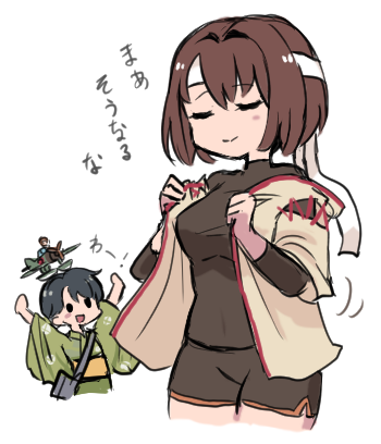 fairy, mogami, hyuuga, hyuuga kai ni, and zuiun (kantai collection) drawn by terrajin