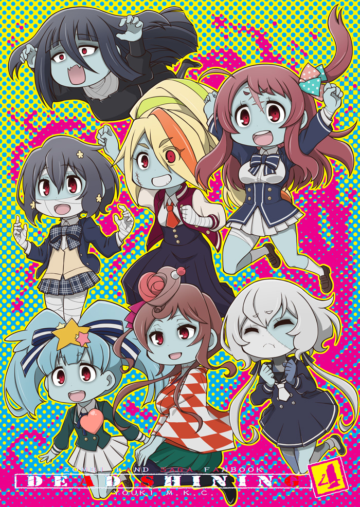 konno junko, minamoto sakura, mizuno ai, nikaidou saki, hoshikawa lily, and 2 more (zombie land saga) drawn by yuuki_akira