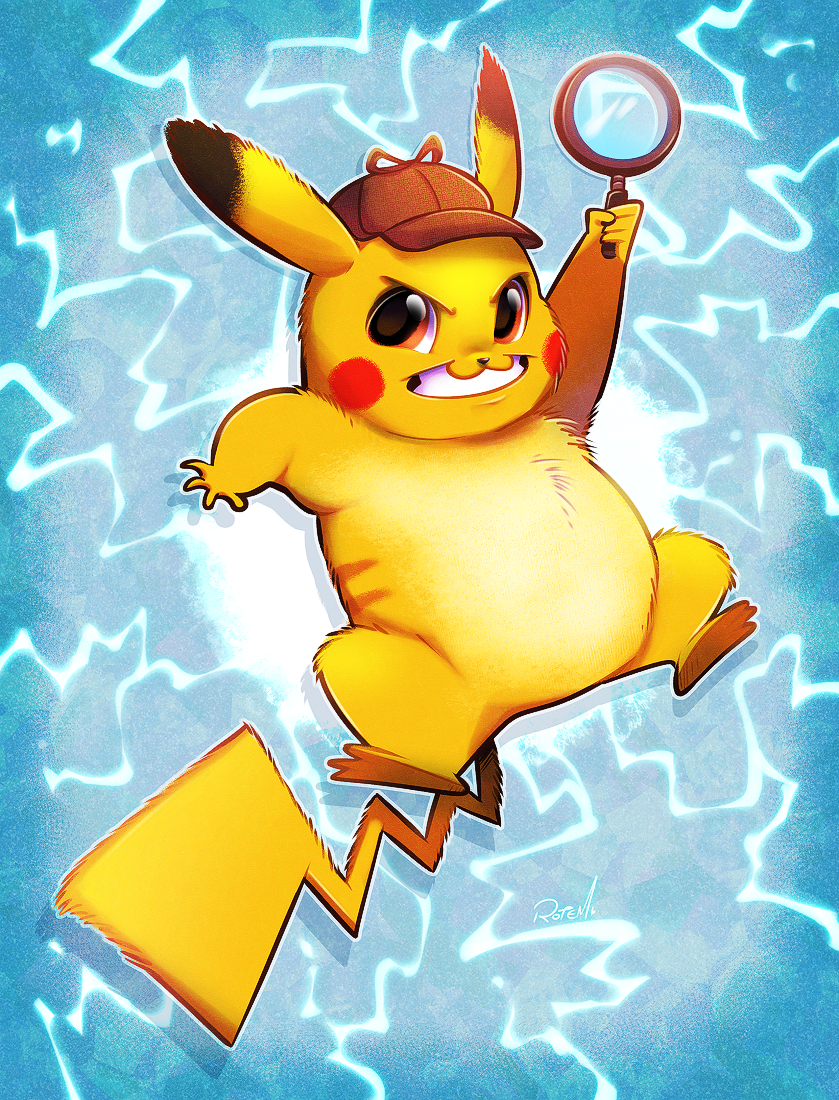 pikachu and detective pikachu (pokemon and 1 more) drawn by vaporotem