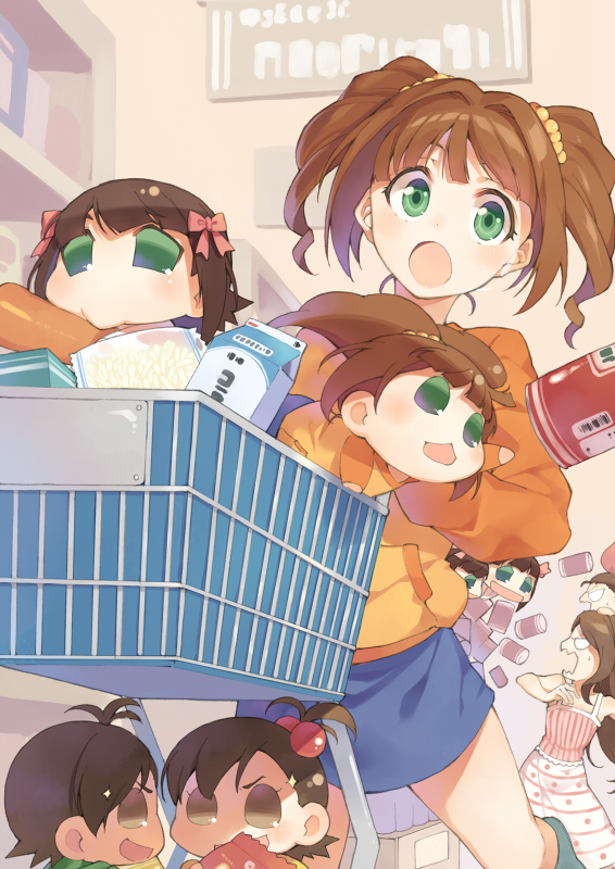 minase iori, takatsuki yayoi, haruka-san, yayo, io, and 2 more (idolmaster and 1 more) drawn by t-okada