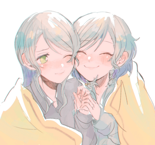 hikawa sayo and hikawa hina (bang dream!) drawn by itomugi-kun