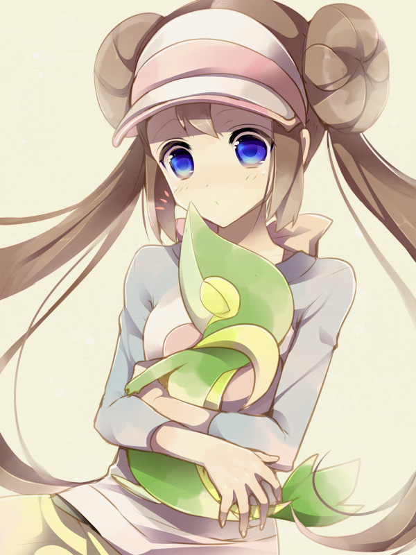 rosa and snivy (pokemon and 1 more) drawn by ootani_mikoto
