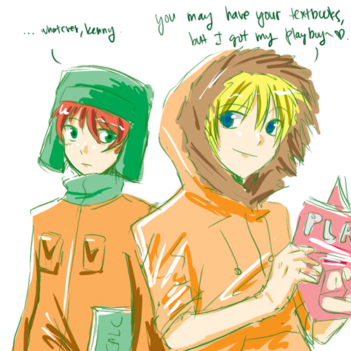kenny mccormick and kyle broflovski (south park)