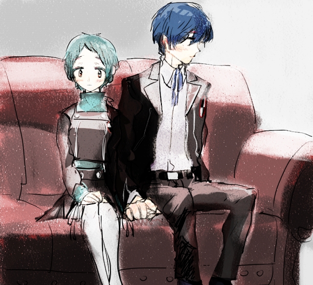 yuuki makoto and yamagishi fuuka (persona and 1 more) drawn by sutei_(giru)