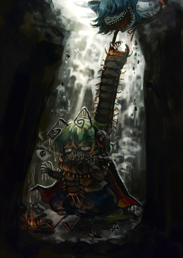 cirno and wriggle nightbug (touhou) drawn by koto_inari