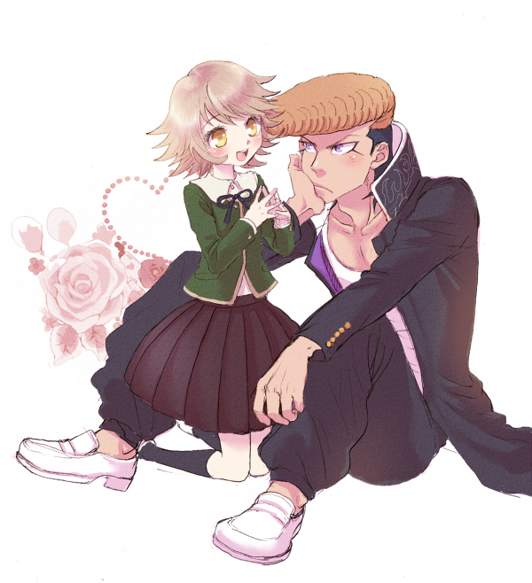 fujisaki chihiro and owada mondo (danganronpa and 1 more) drawn by sabota