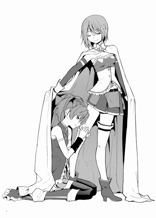 miki sayaka and sakura kyoko (mahou shoujo madoka magica) drawn by ayanero_taicho