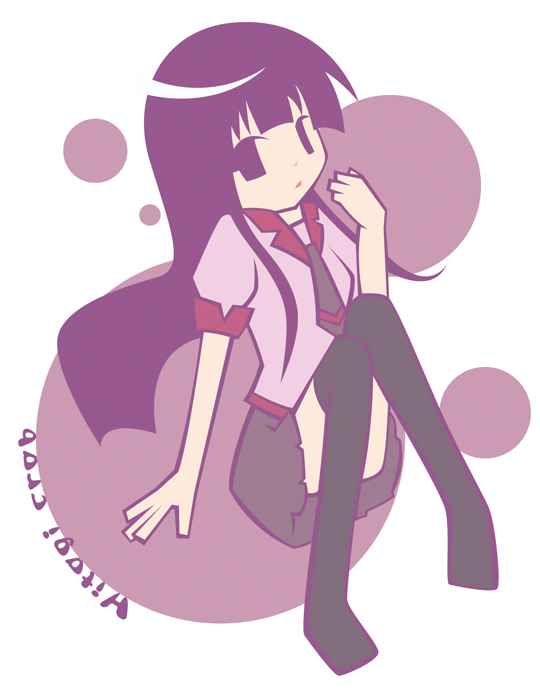 senjougahara hitagi (monogatari and 1 more) drawn by chaki_(chakan)