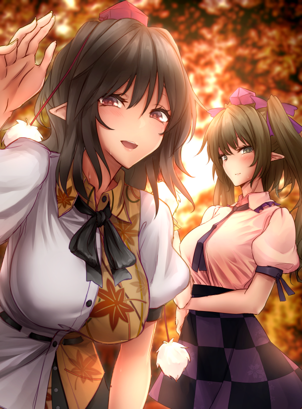 shameimaru aya and himekaidou hatate (touhou) drawn by akehi_yuki