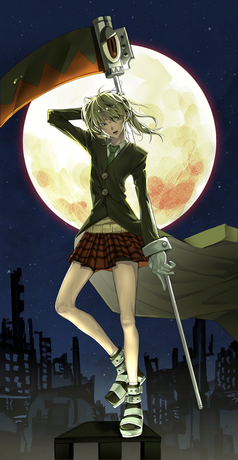 maka albarn and soul evans (soul eater) drawn by ggo_ggi