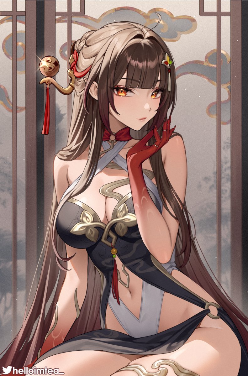 lingsha (honkai and 1 more) drawn by helloimtea