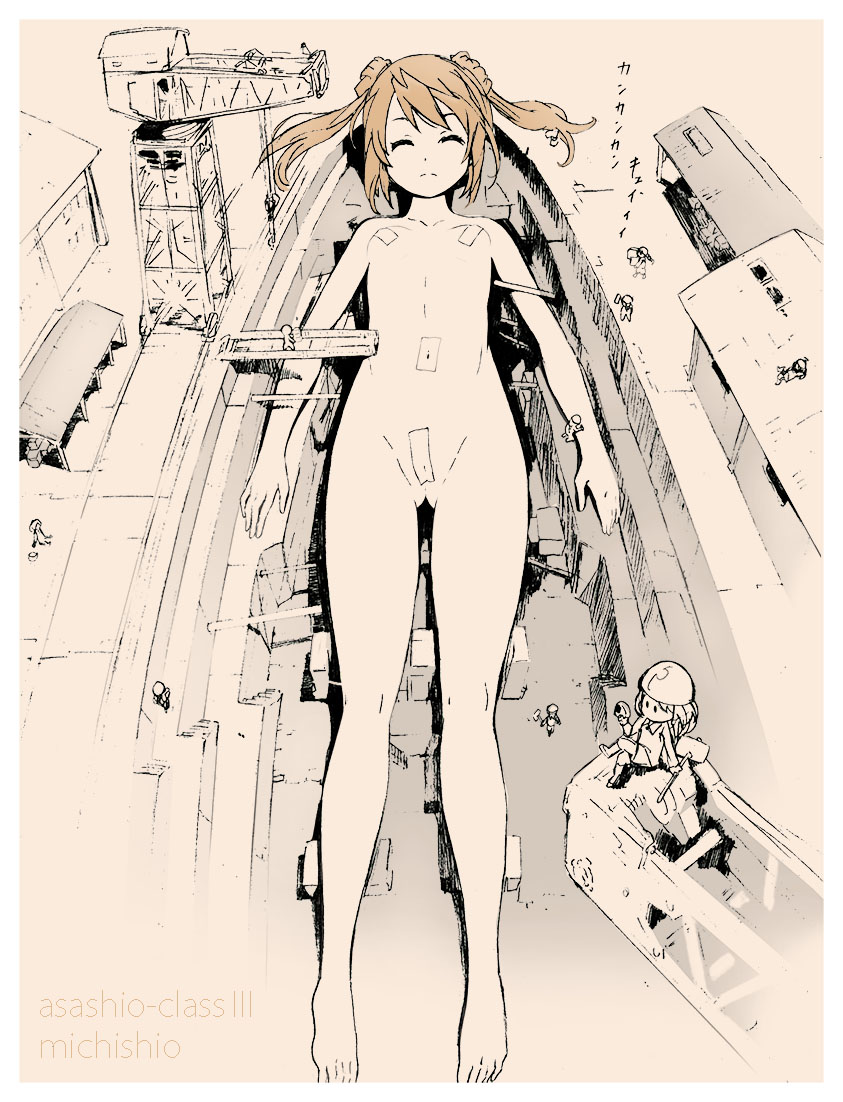 fairy, michishio, and maintenance musume (kantai collection) drawn by yoshinaga_yunosuke