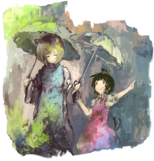 yakumo ran and chen (touhou) drawn by shoutarou_(tibi2)