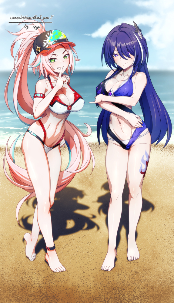 acheron and rappa (honkai and 1 more) drawn by uganda_(ugandam_00)
