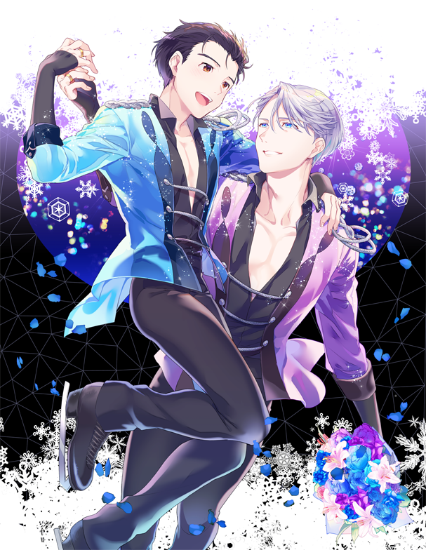katsuki yuuri and viktor nikiforov (yuri!!! on ice) drawn by kuroemon