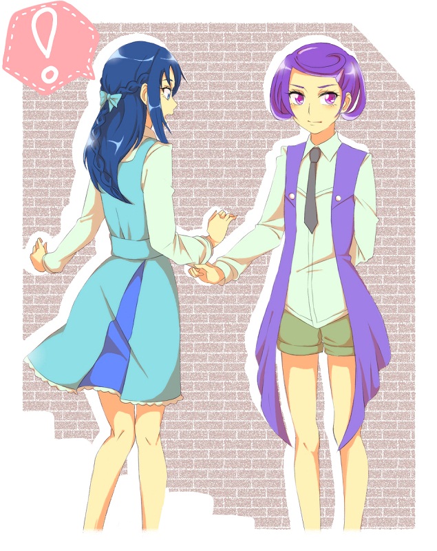 hishikawa rikka and kenzaki makoto (precure and 1 more) drawn by zerorin-izumu