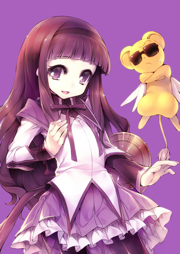 akemi homura, kero, and daidouji tomoyo (mahou shoujo madoka magica and 1 more) drawn by kamitsurugi_ouka