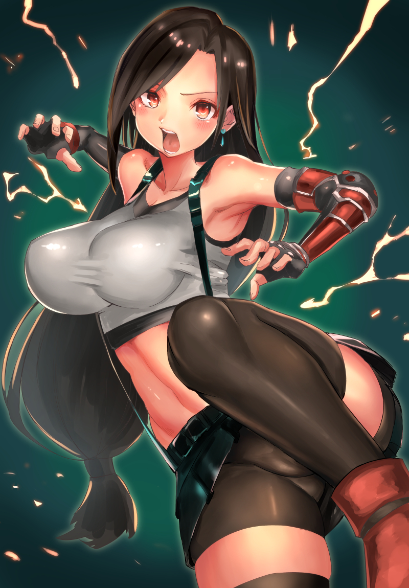 tifa lockhart (final fantasy and 2 more) drawn by hei_(heiyohei)