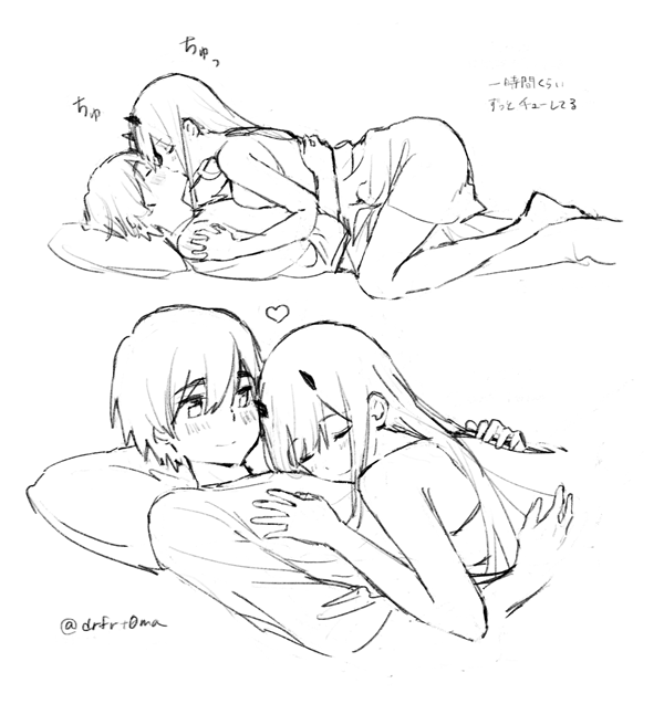zero two and hiro (darling in the franxx) drawn by toma_(norishio)