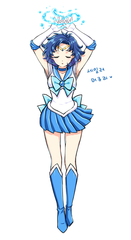 mizuno ami and sailor mercury (bishoujo senshi sailor moon) drawn by shainea