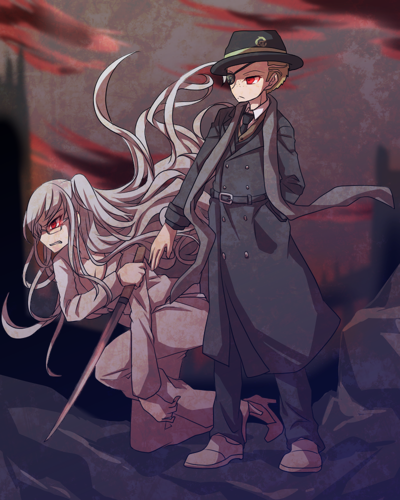 pekoyama peko and kuzuryu fuyuhiko (danganronpa and 2 more) drawn by zi_huahuo