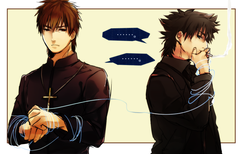 kotomine kirei and emiya kiritsugu (fate and 1 more) drawn by shirou_(j00630)