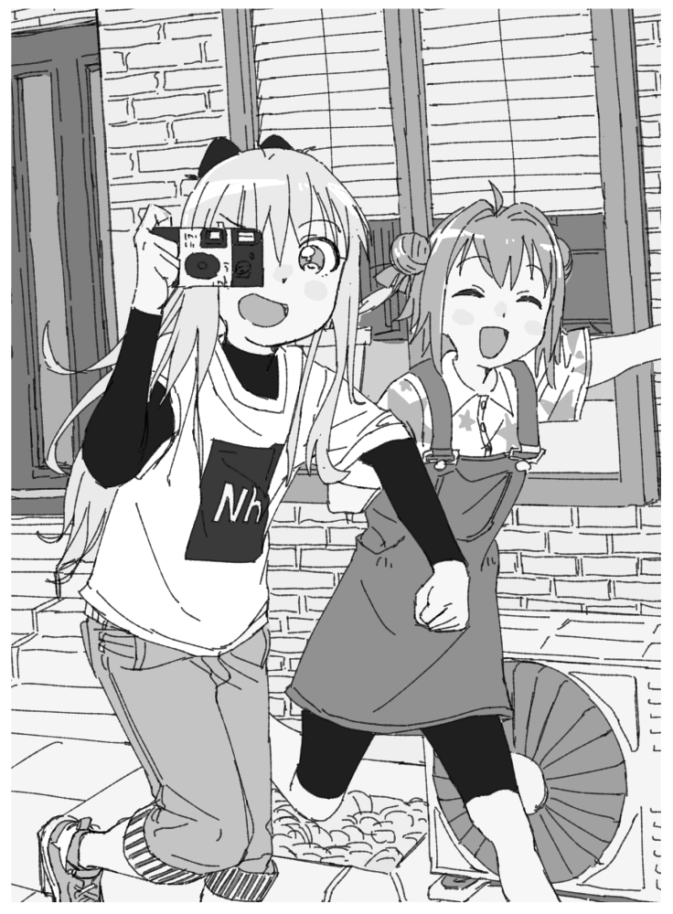 toshinou kyouko and akaza akari (yuruyuri) drawn by uuo