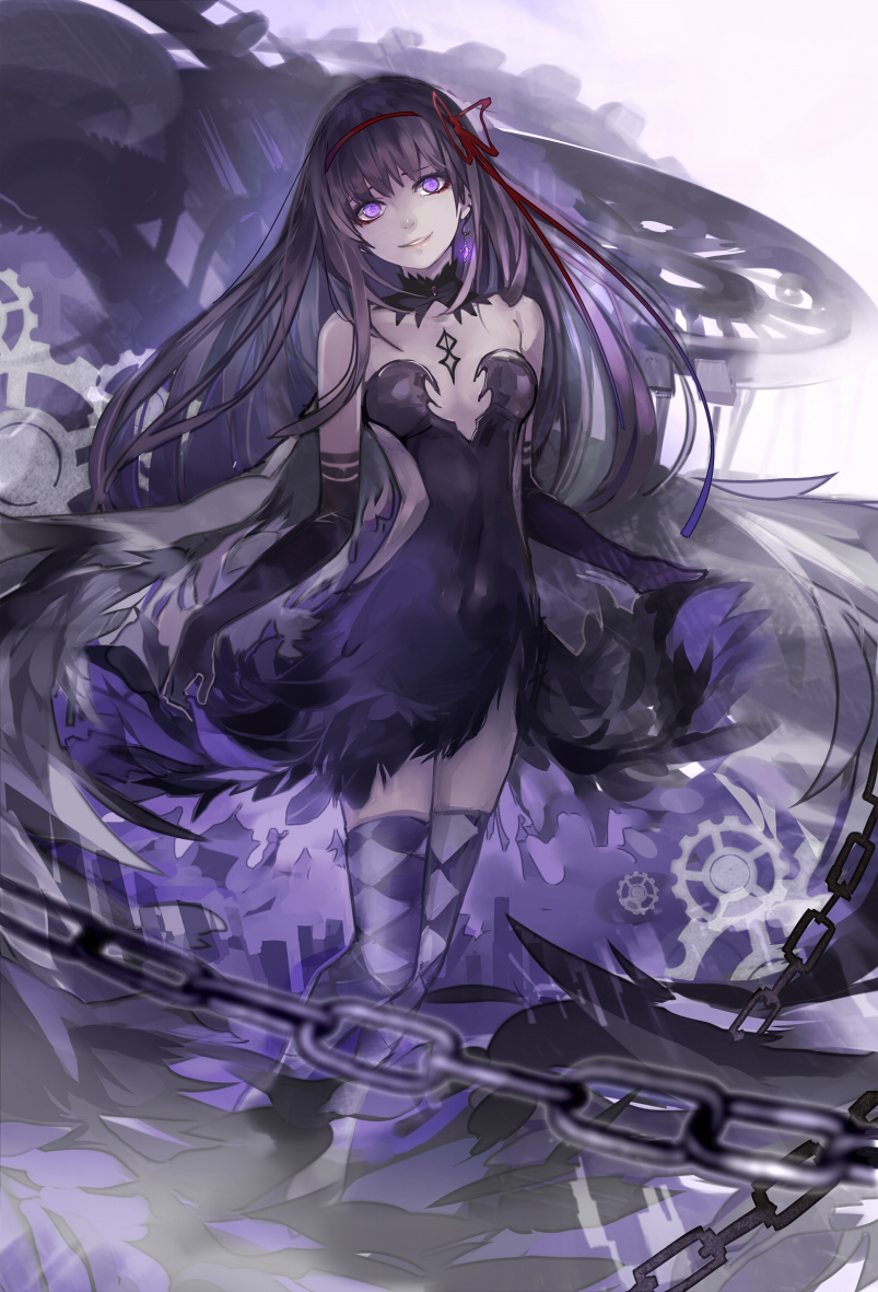 akemi homura and akuma homura (mahou shoujo madoka magica and 1 more) drawn by esgip