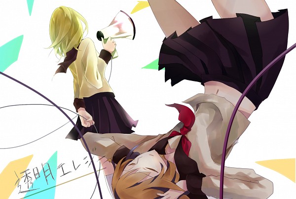 kagamine rin and gumi (vocaloid and 1 more) drawn by satsuki_(r2u0r0i4)