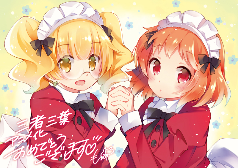 hayama teru and sonobe shino (sansha san'you) drawn by mottsun