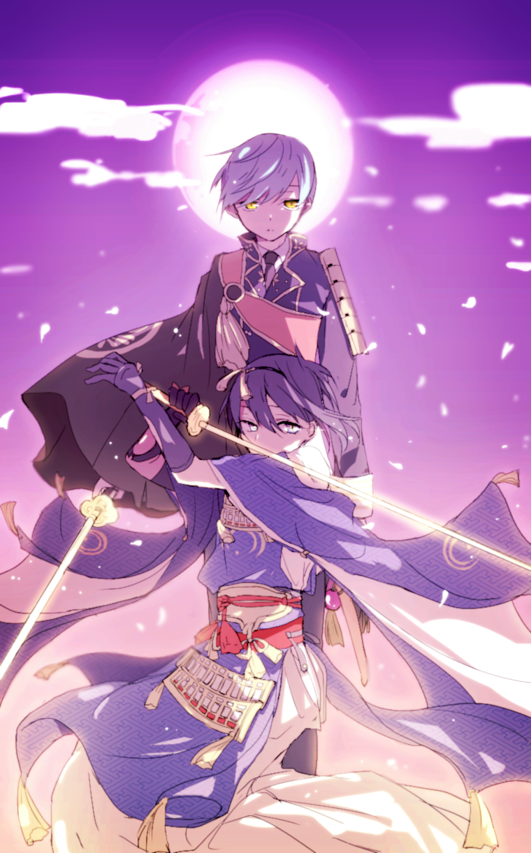 mikazuki munechika and ichigo hitofuri (touken ranbu) drawn by hiiragi_fuyuki
