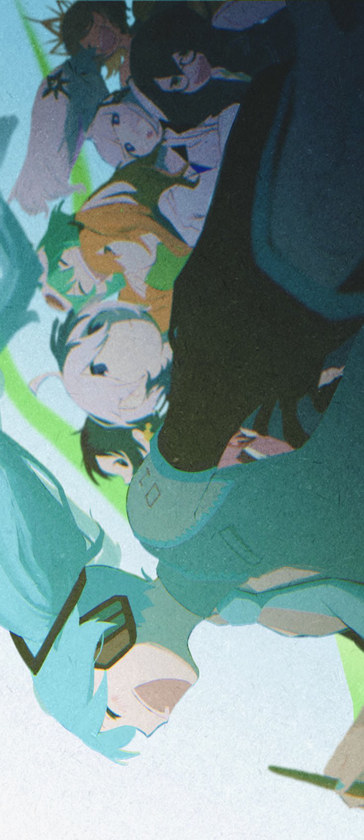 hatsune miku, adachi rei, gumi, flower, kaai yuki, and 4 more (vocaloid and 6 more) drawn by yoshibou_(yooooooobo)