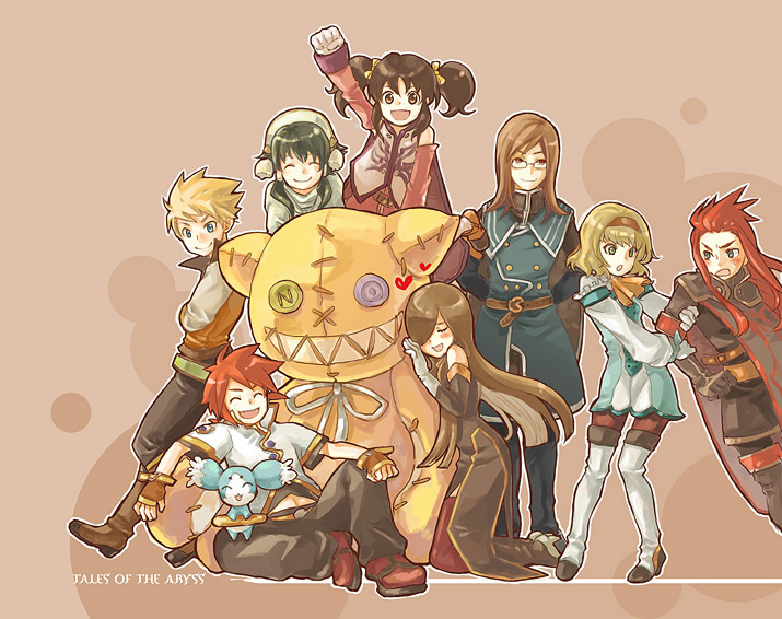 tear grants, luke fon fabre, anise tatlin, natalia luzu kimlasca lanvaldear, jade curtiss, and 5 more (tales of and 1 more) drawn by morisuke