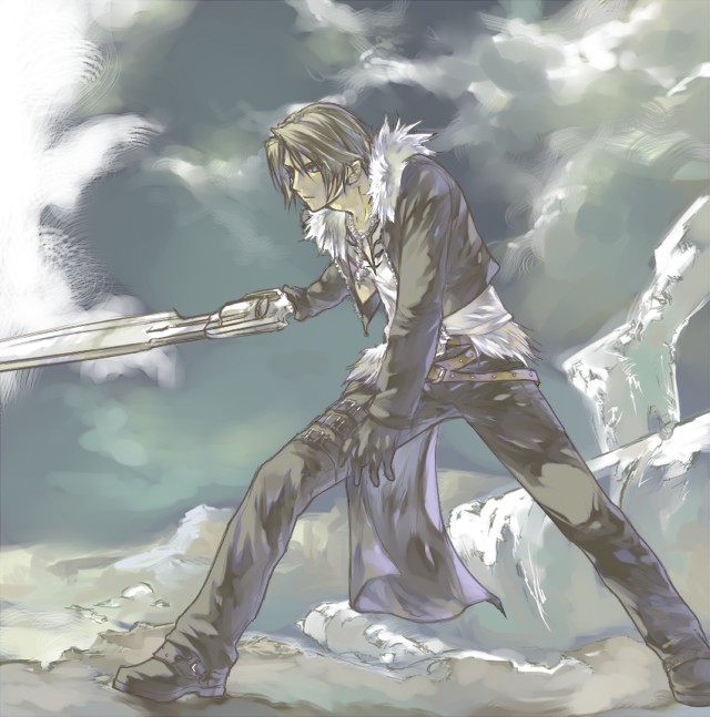 squall leonhart (final fantasy and 2 more) drawn by hinokami