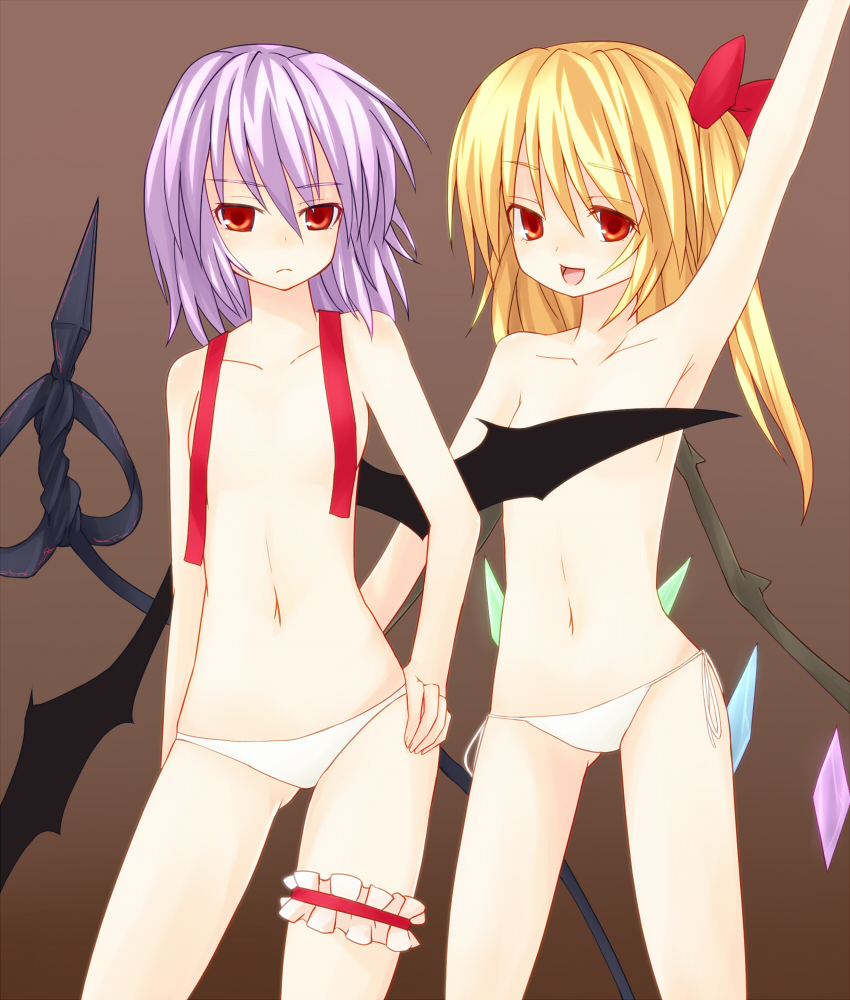 remilia scarlet and flandre scarlet (touhou) drawn by miyo_(ranthath)