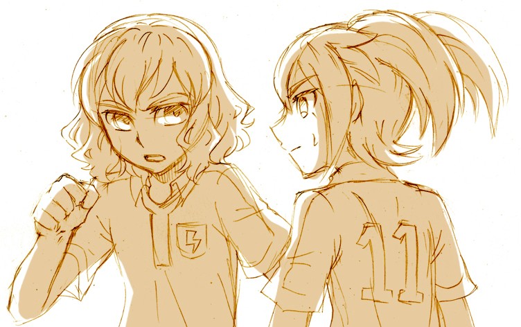 shindou takuto and fei rune (inazuma eleven and 2 more) drawn by cr72