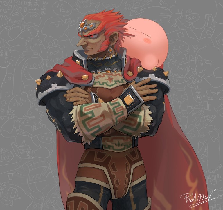 kirby and ganondorf (the legend of zelda and 3 more) drawn by assemblerones