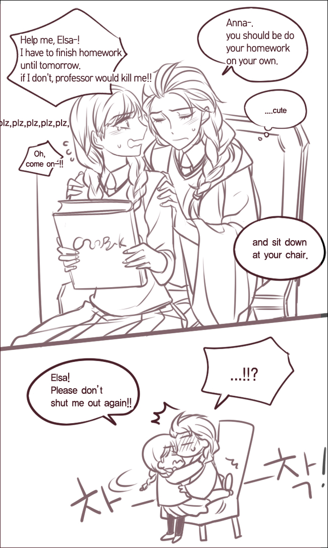 elsa and anna (wizarding world and 2 more) drawn by hooreng