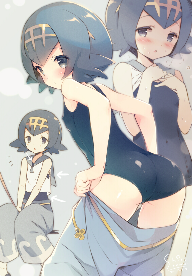 lana (pokemon and 1 more) drawn by shiratama_(shiratamaco)