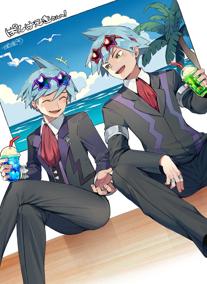 steven stone and wingull (pokemon and 2 more) drawn by iroyopon