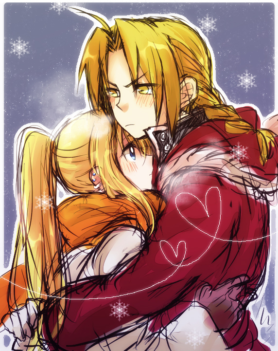 edward elric and winry rockbell (fullmetal alchemist) drawn by tsukuda0310