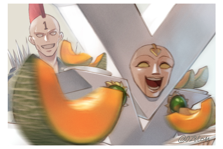 victoreem and mohawk ace (konjiki no gash!!) drawn by otton