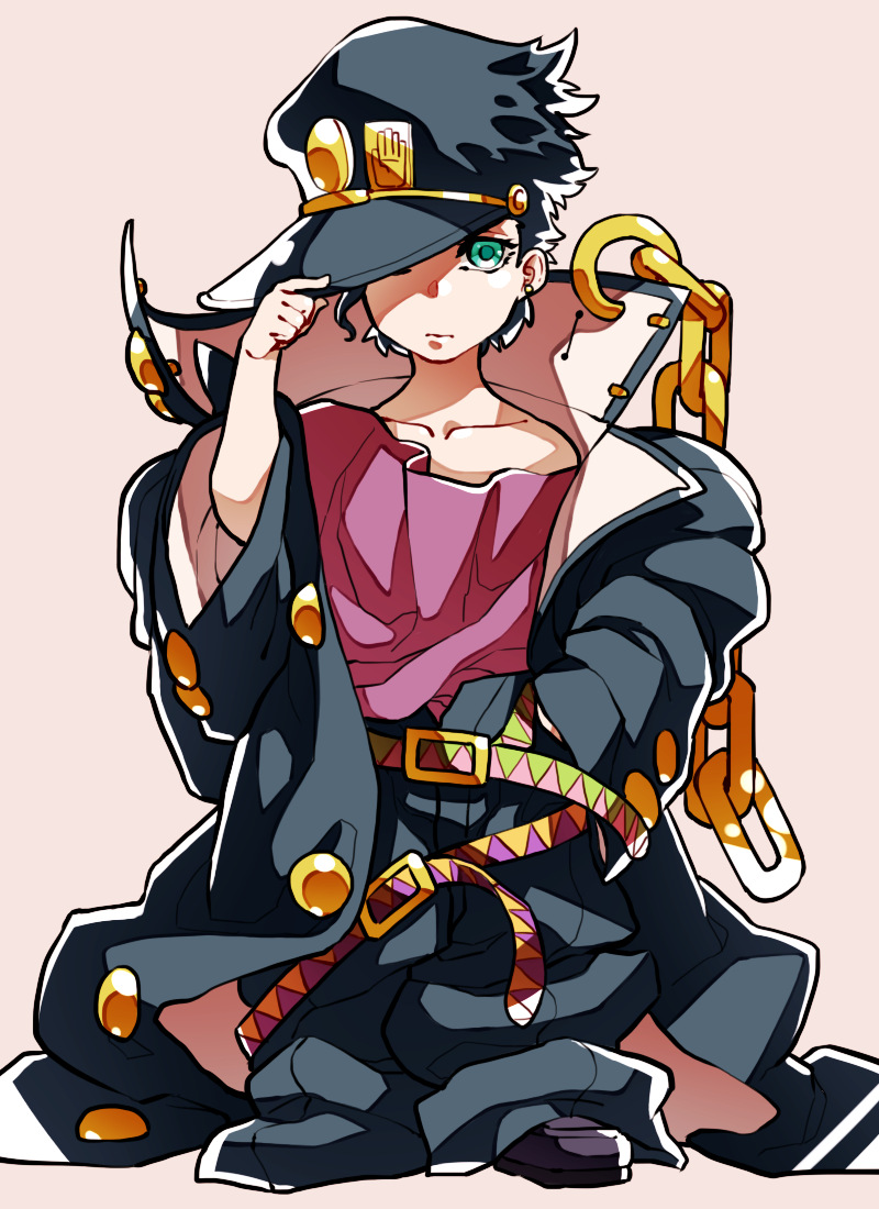 kujo jotaro (jojo no kimyou na bouken and 1 more) drawn by iroha_(akei0710)
