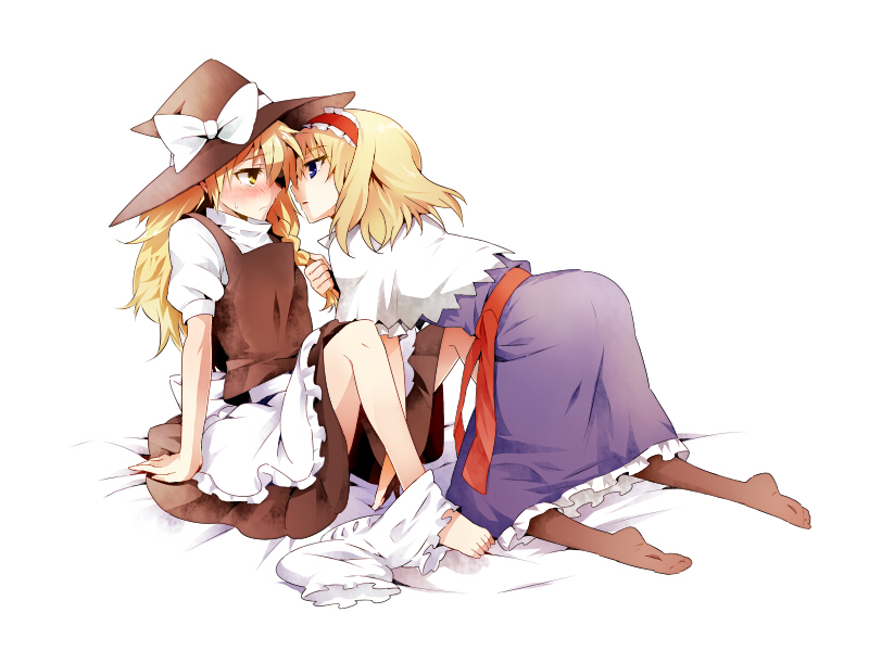 kirisame marisa and alice margatroid (touhou) drawn by kiji_(manekinuko-tei)