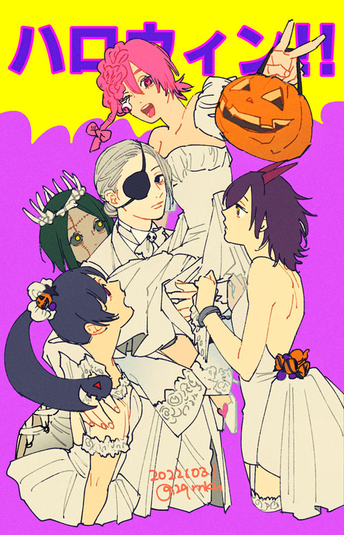 quanxi, cosmo, pingtsi, tsugihagi, and long (chainsaw man) drawn by uoyaao