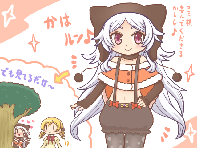 tomoe mami, momoe nagisa, and kaharu yuuna (mahou shoujo madoka magica and 1 more) drawn by reverse_(bluefencer)